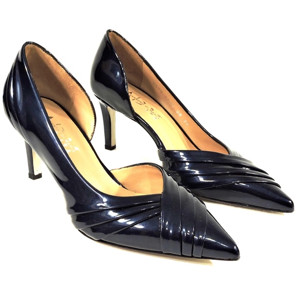 WOMEN'S BLUE PATENT LEATHER PAMPS - Picture 3 of 8